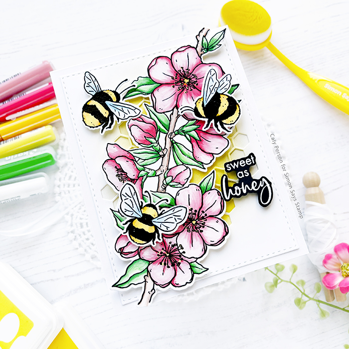 Hero Arts – Sweet As Honey using Karin DecoBrush Pigment Markers – Caly  Person